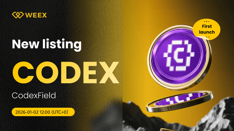 کدکس، USDT، اکنون در WEEX Spot: معامله سکه CodexField (CODEX)